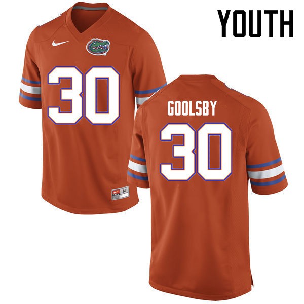 Florida Gators Youth #30 DeAndre Goolsby College Football Jerseys Orange